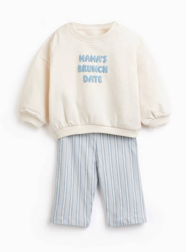 White Mama's Brunch Date Sweat & Trousers Set 6-9 months